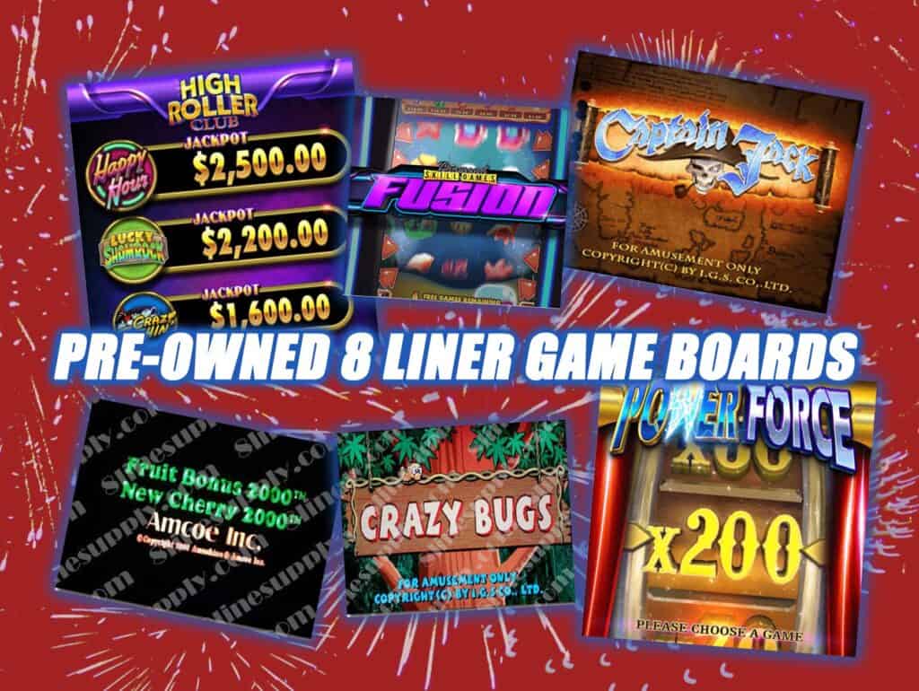 Pre-owned 8 liner game boards 8 Line Supply