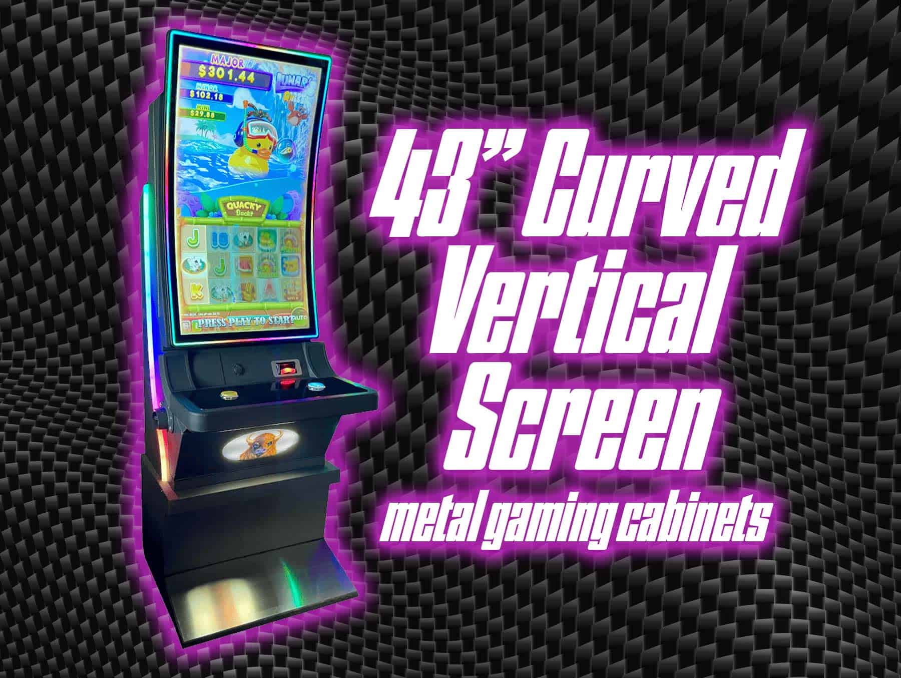 43” curved vertical screen metal gaming cabinets