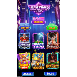 Blazing Link by Master Panda Lobby displaying 6 different touchscreen games with a vertical orientation